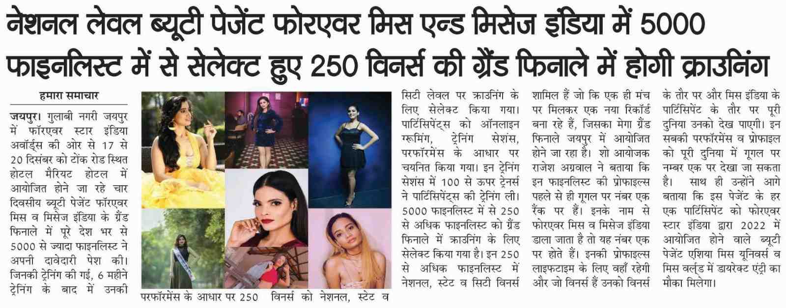 250+ Crwonings will be done in National Level Beauty Pageant